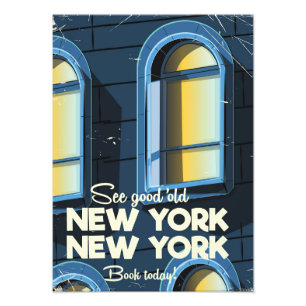 Foto Ver cartel de viaje de la buena y vieja Nueva York