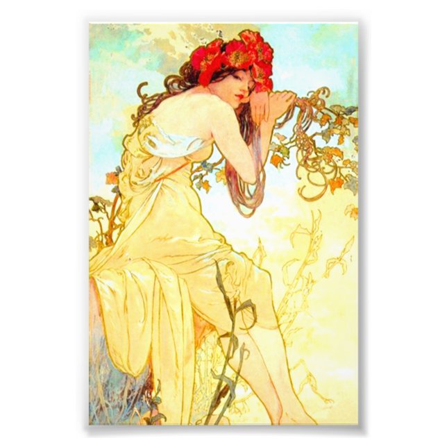Foto Verano de Art Nouveau de Alphonse Mucha (Frente)