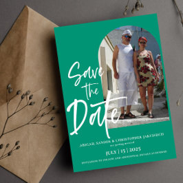 Foto verde de Esmeralda Guardar la invitación de f