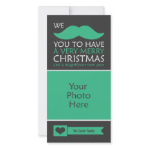 Foto verde divertida del navidad del bigote