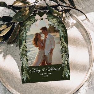 Foto Verde Oliva Perenne Casados Feliz Navidad