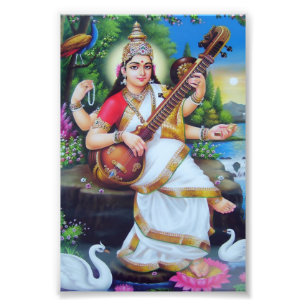 Foto Versión 3 de la impresión de Saraswati (4" x 6")