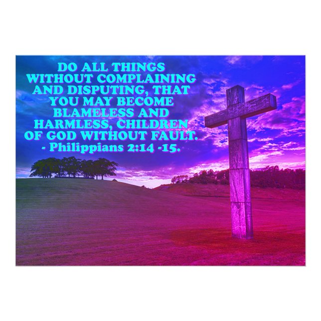 Foto Verso de la Biblia de Filipinas 2:14-15. (Frente)