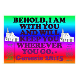 Foto Verso de la Biblia de Génesis 28:15.