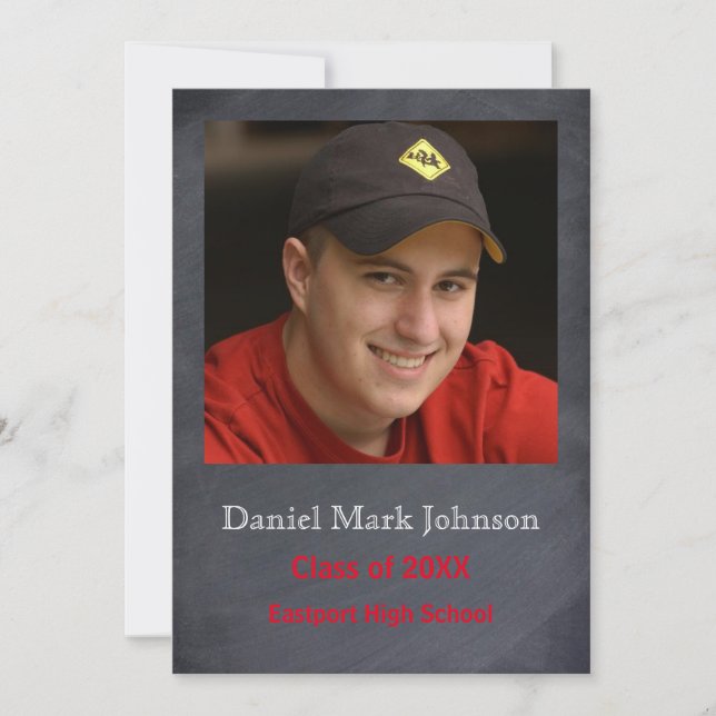 Foto vertical - Invitación de graduación (Anverso)