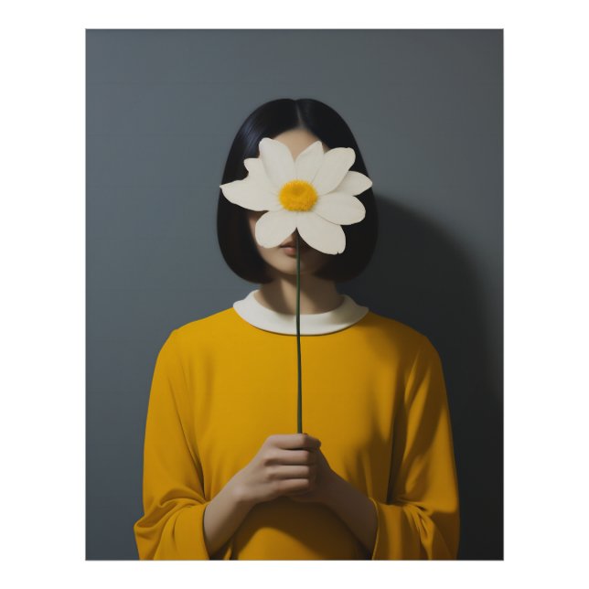 Foto Vestido amarillo blanco Flor (Frente)