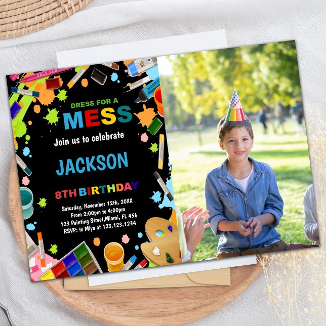 Foto Vestido Negro Para Invitaciones A Pintar Mess (Photo Black Dress For Mess Paint Invitations)