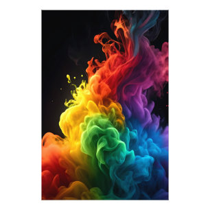 Foto Vibrante arcoiris tinta humo nube fondo negro