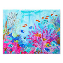 Vibrante arrecife de coral de peces tropicales del
