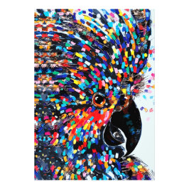 Foto Vibrante arte de pared de aves tropicales en expre