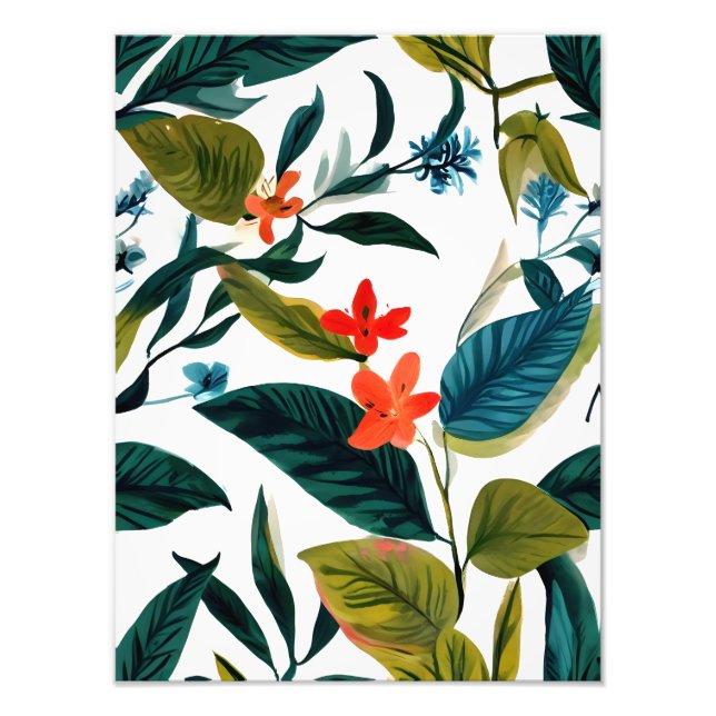 Foto Vibrante Arte Floral Tropical - Una escoba de para (Frente)