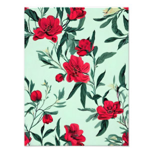 Foto Vibrante impresión de lienzo floral rojo