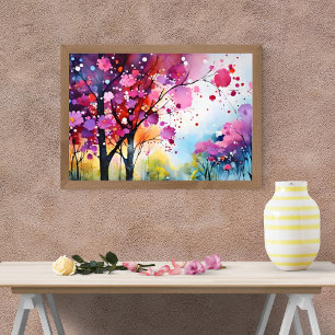 Foto Vibrante pintura de acuarela de bosque