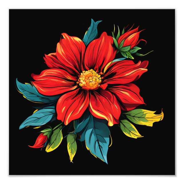 Foto Vibrante Red Dahlia (Frente)