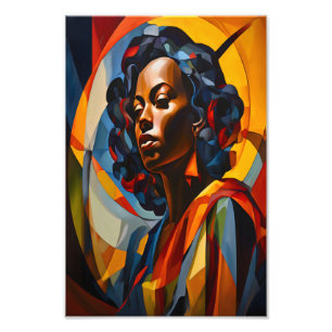 Foto Vibrante Resumen Arte Cubista Retrato