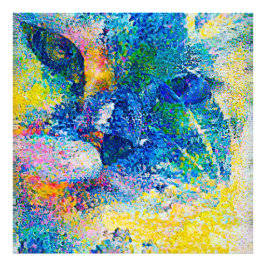Foto Vibrante Resumen de la impresión del arte del gato