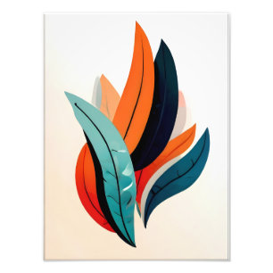 Foto Vibrante Resumen de Leaf Wall Art