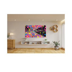 Foto Vibrantes puntos cósmicos de neón Resumen Diseño d