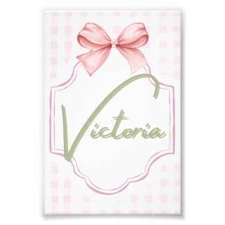 Foto Victoria Personalizada Baby Girl Nursery Bow