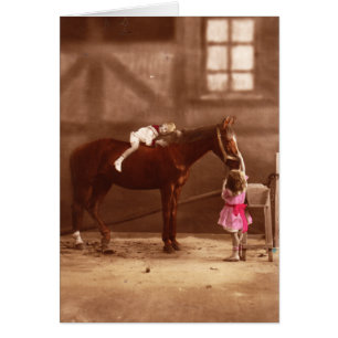 Foto victoriana: Niños adorables con caballo