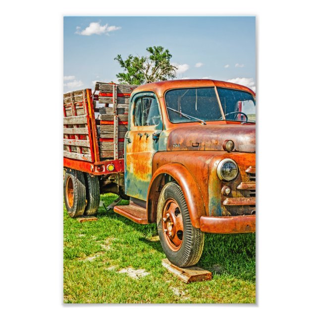 Foto Viejo Dually - Camión - Rusty - Vintage - Colorido (Frente)