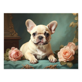 Foto Viejo retrato de Bulldog francés lindo perro cacho