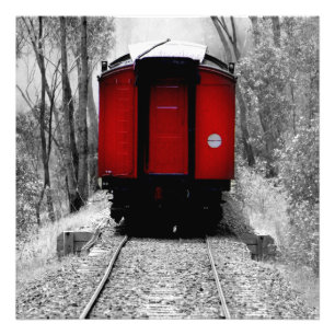 Foto Viejo tren de vapor rojo de moda