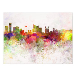 Foto Vilnius skyline in watercolor background