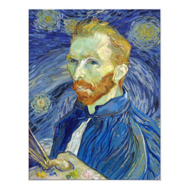 Foto Vincent van Gogh Autoretrato Starry Night Poster (Frente)