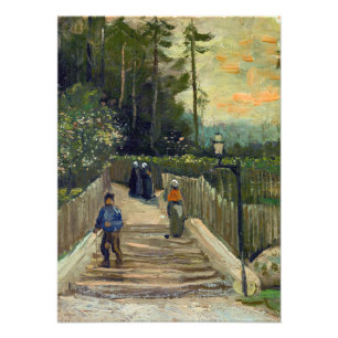 Foto Vincent van Gogh - Camino inclinado en Montmartre