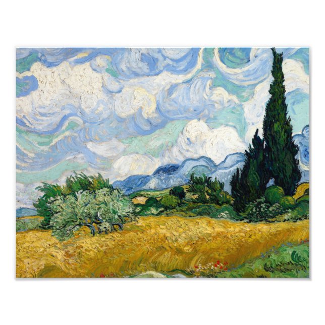 Foto Vincent van Gogh - Campo de trigo con cipreses (Frente)
