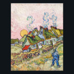 Foto Vincent van Gogh - Casas y Figura<br><div class="desc">Casas y figuras / Casas de campo con paja en la reminiscencia del sol del Norte - Vincent van Gogh,  1890</div>