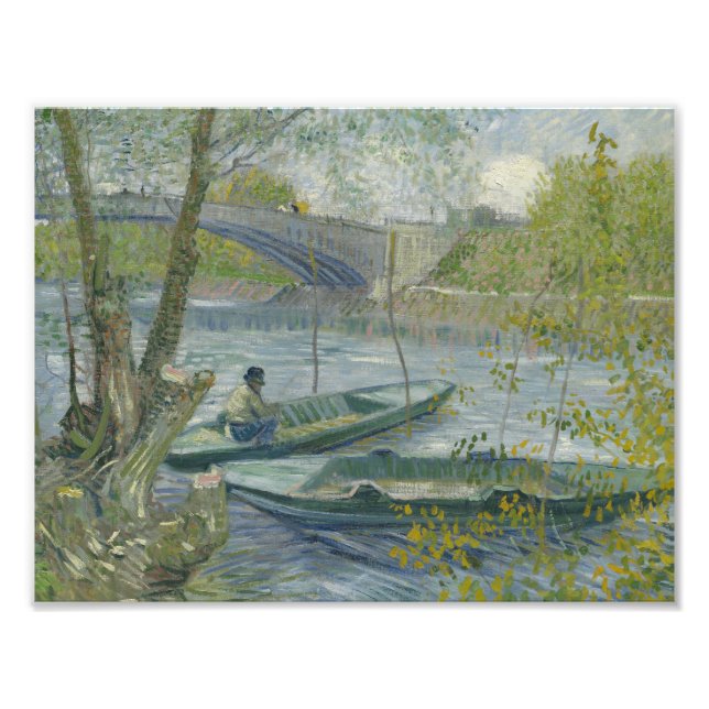 Foto Vincent van Gogh - Pescando en primavera, el puent (Frente)