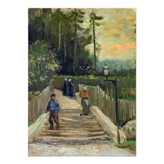 Foto Vincent van Gogh - Sendero inclinado en Montmartre (Frente)