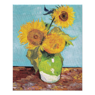 Foto Vincent Van Gogh - Tres Girasoles en un Jarrón