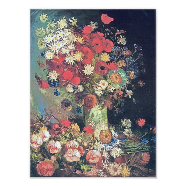 Foto Vincent Van Gogh - Vase con cachorros, Cornflowers (Frente)