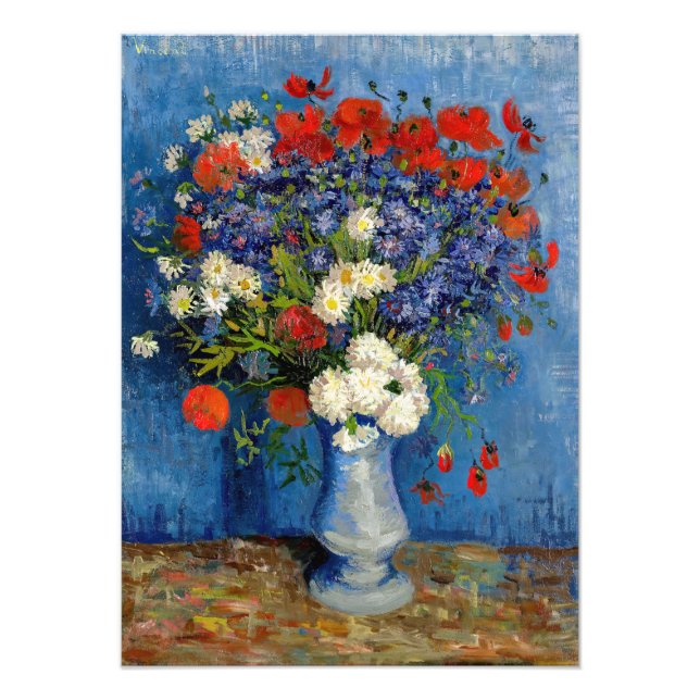 Foto Vincent van Gogh - Vase con Cornflowers & Poppies (Frente)