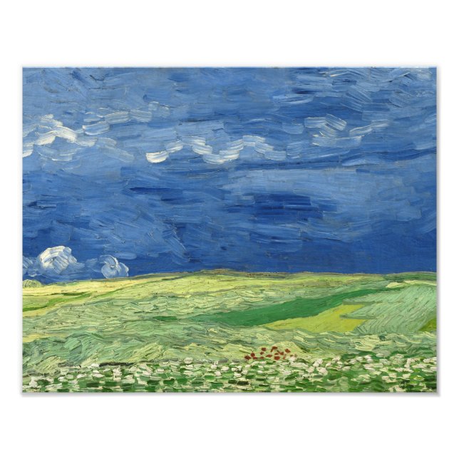 Foto Vincent van Gogh - Wheatfield under Thundernuds (Frente)