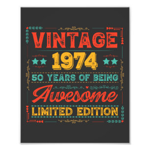 Foto Vintage 1974 Hecho en 1974 50º cumpleaños 50 años