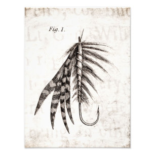 Foto Vintage años 1800: Pesca de mosca enmarañada vuela