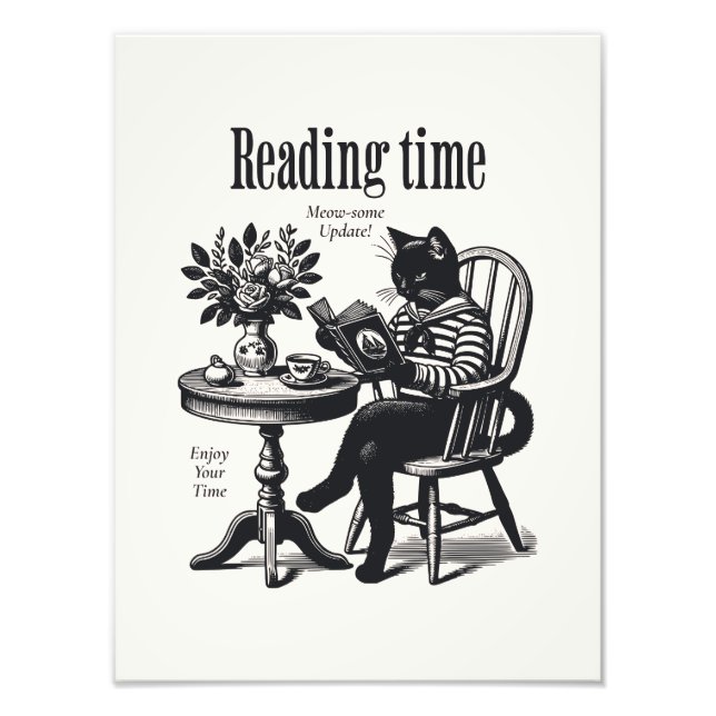 Foto Vintage Cat Poster | Minimalist Print  (Frente)