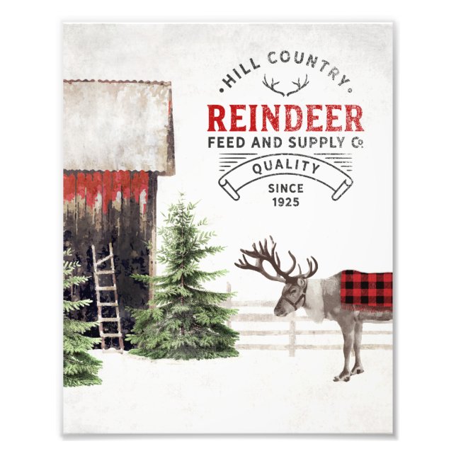 Foto Vintage Christmas Reindeer Wall Art (Frente)