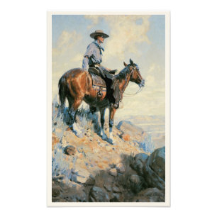 Foto Vintage Cowboy, Centinela de las Llanuras de Dunto