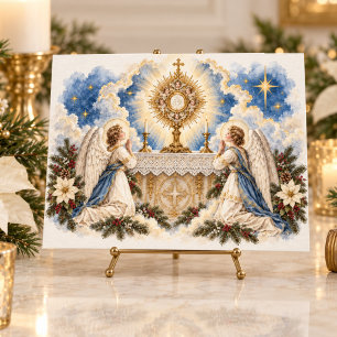 Foto vintage de adoración eucarística en Navidad