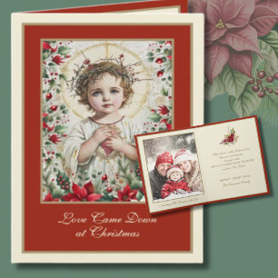 Foto vintage de Jesús católico en Navidad