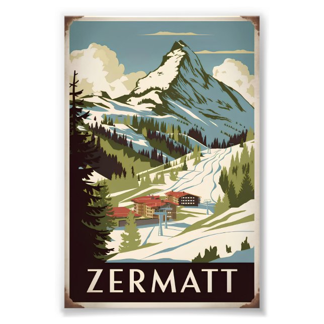 Foto Vintage de Zermatt (Frente)