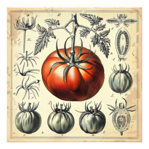 Foto Vintage del diagrama de tomate