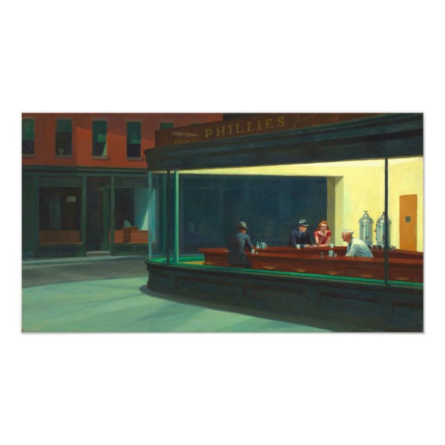 Foto Vintage Edward Hopper Nighthawks Diner Poster (Frente)