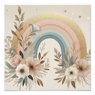Foto Vintage Floral Rainbow Clipart - Pastel y Neutral