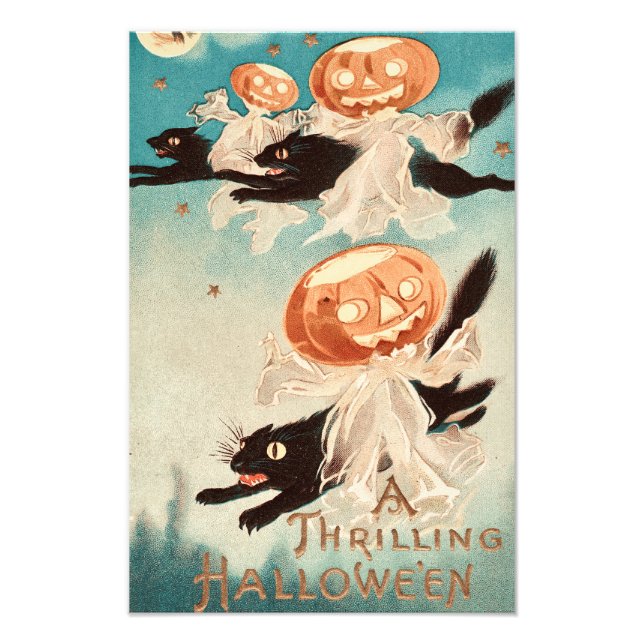 Foto Vintage Halloween Black Cats (Frente)